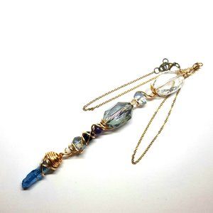 Blue Aura Crystal Wand